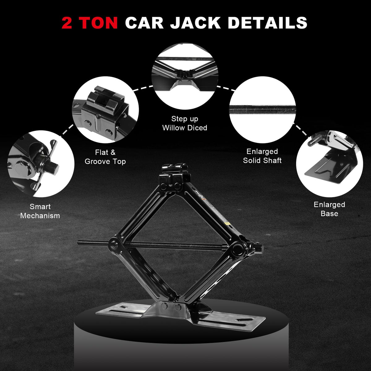 2 Ton Scissor Car Jack with Lug Wrench K18135