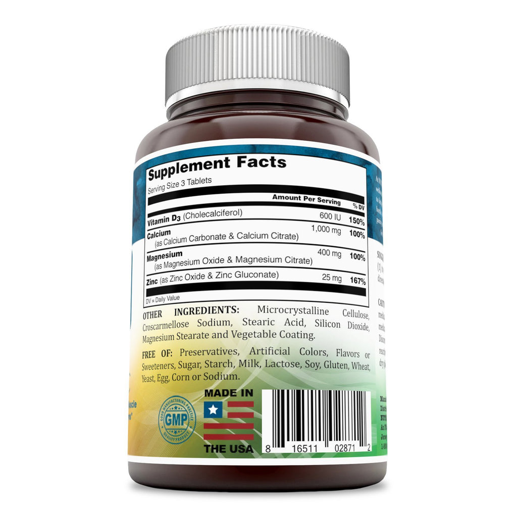 Calcium Magnesium Zinc + Vitamin D3 Tablets 300 Count G277