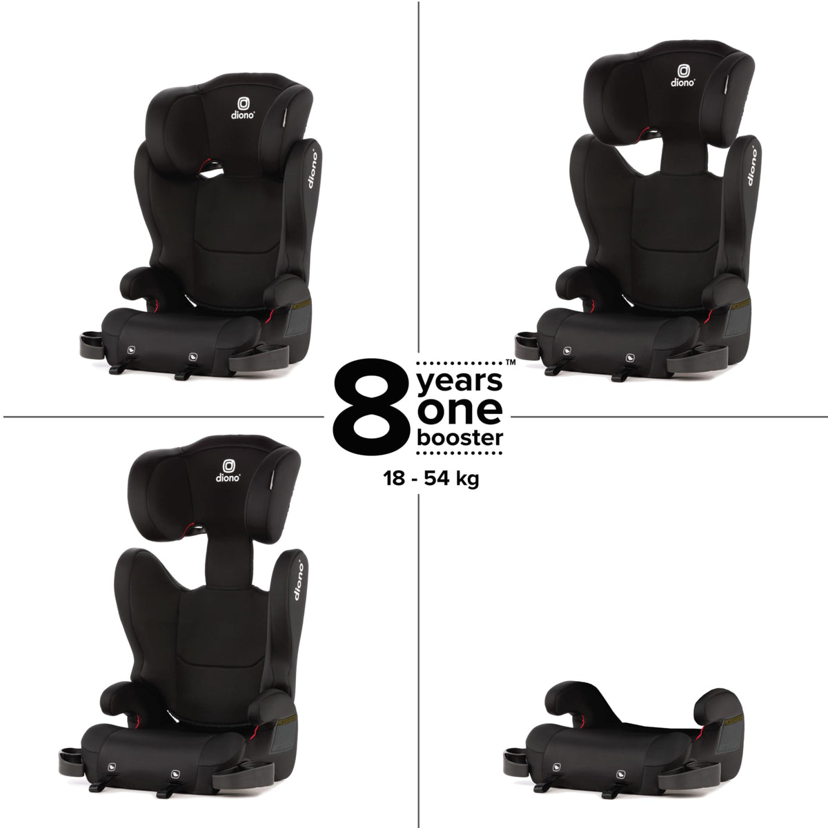 2-in-1 Belt Positioning Booster Seat, Black N627