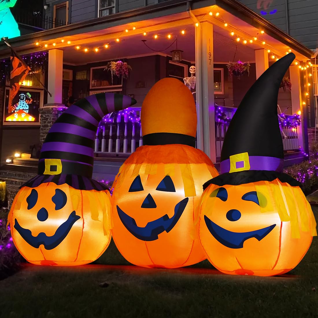 6 FT Halloween Inflatables Outdoor Pumpkin Combo with LED Lights M2267