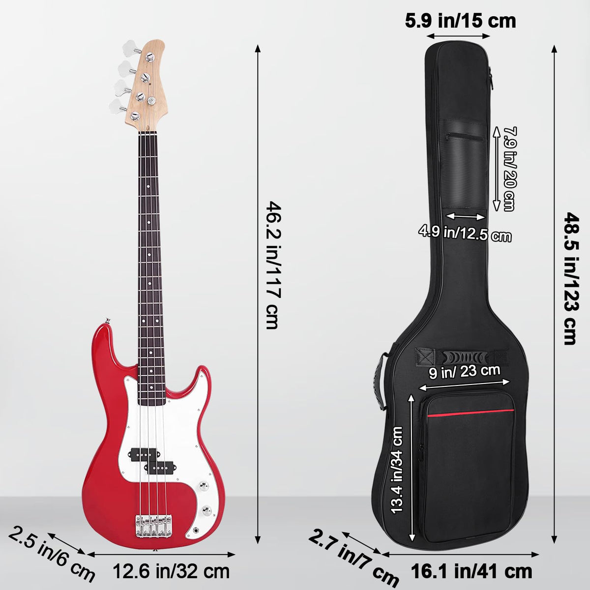 7mm Padding Waterproof Electric Bass Guitar Bag F177