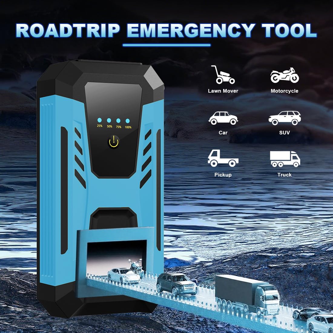 6000A Peak 12v Jump Starter N672