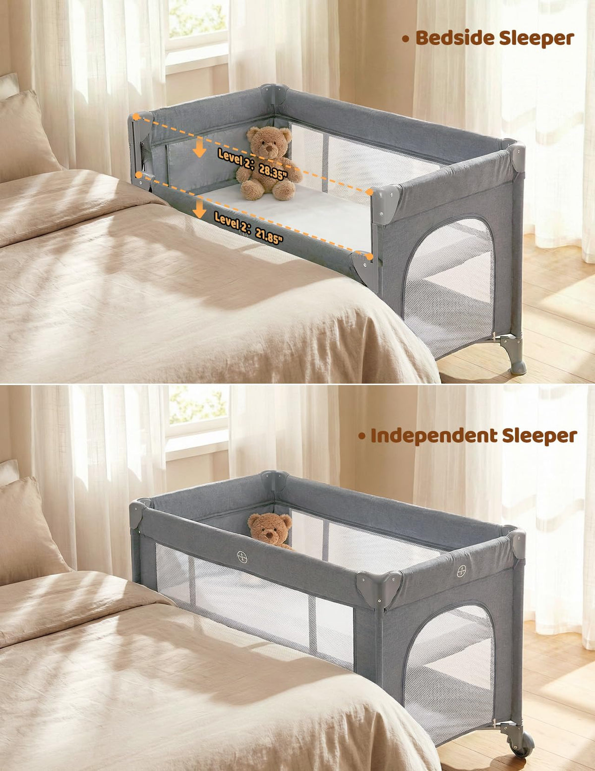 5 in 1 Baby Bassinet Light Grey W457717