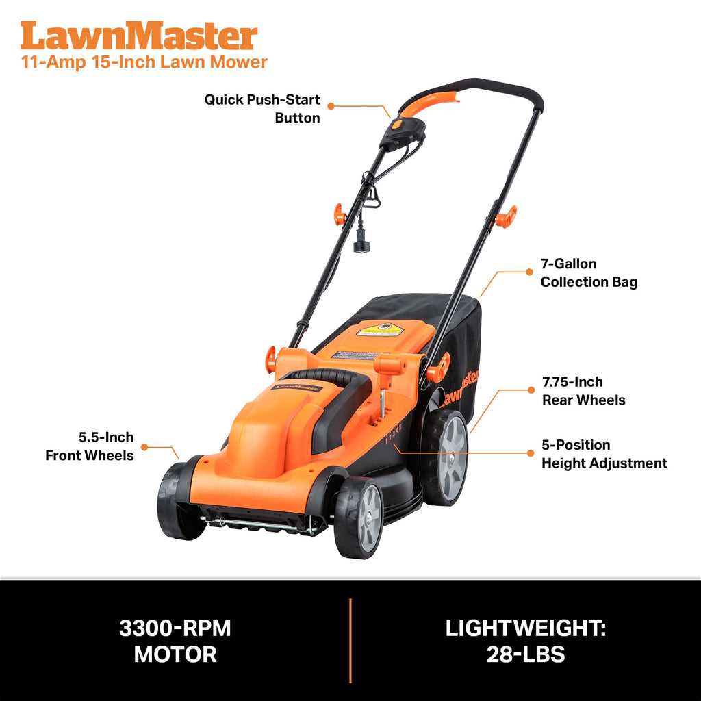 Electric Corded Lawn Mower 15-Inch 11AMP K824861