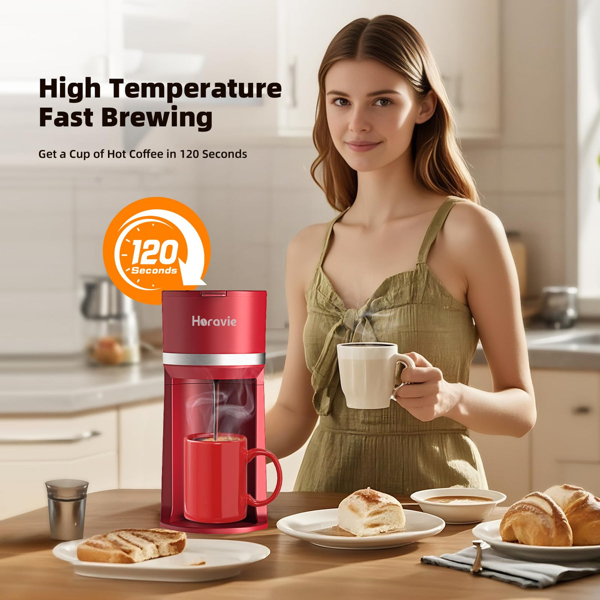 Single Serve Coffee Maker for K Cup and Grounds G73695