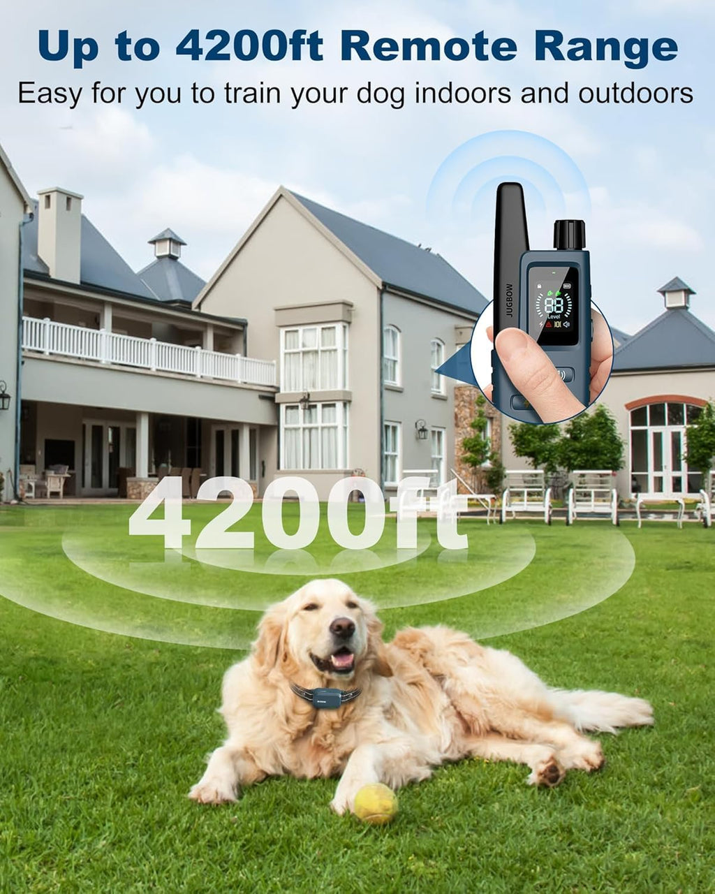 4500FT IPX8 Waterproof Rechargeable Dog Training Collar with Remote H82798