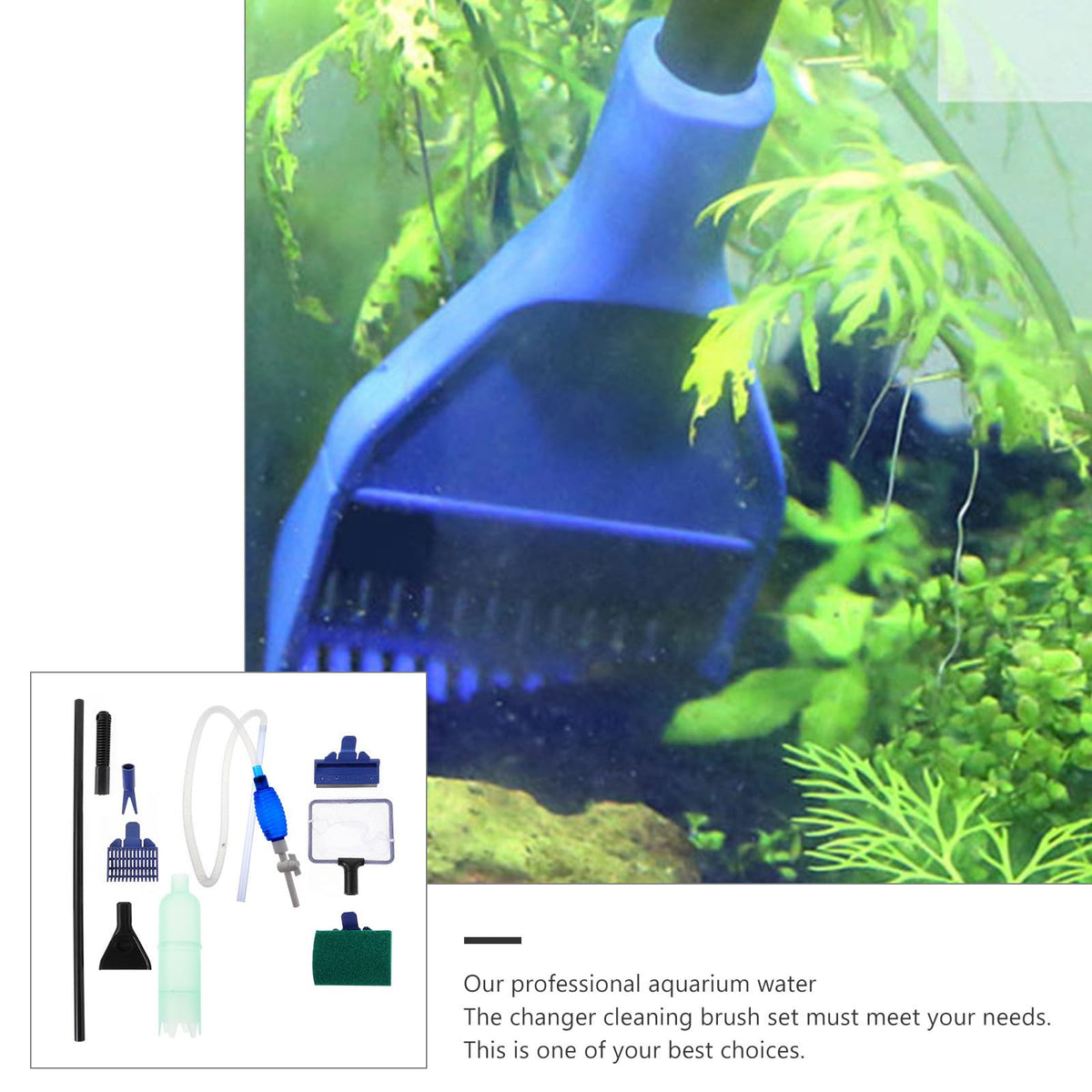 Aquarium Cleaning Tool Set with Hose and Airbag Q750