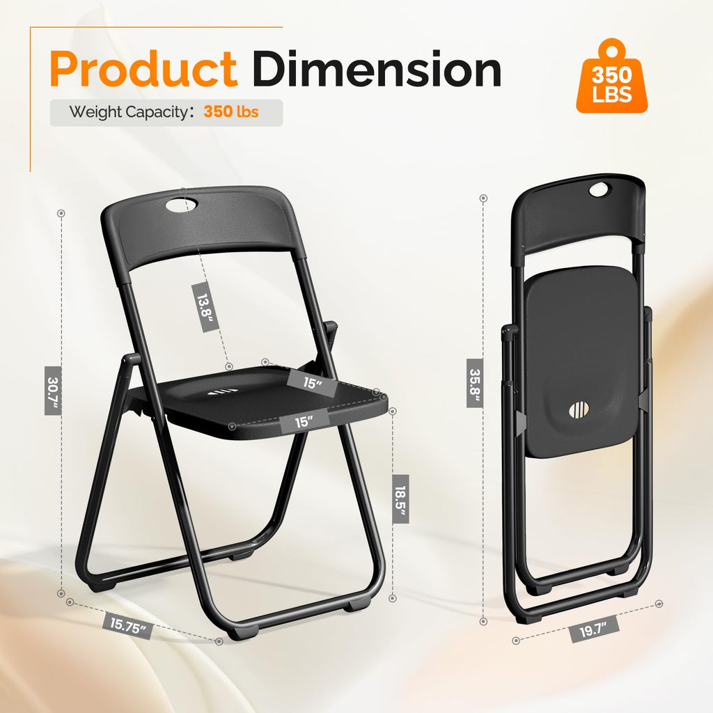 Black Plastic Folding Chairs 10 Pack Metal Frame I955
