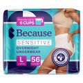 Adult Incontinence Underwear for Sensitive Skin, White Large, 56 Count R61171