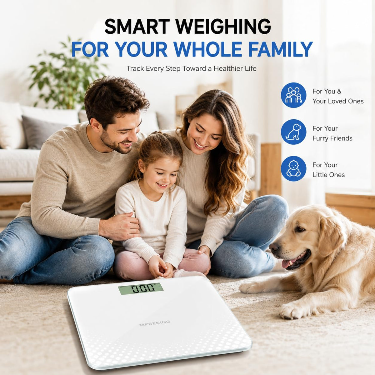 440lbs Bathroom Scale with Baby, Pet Mode W939856