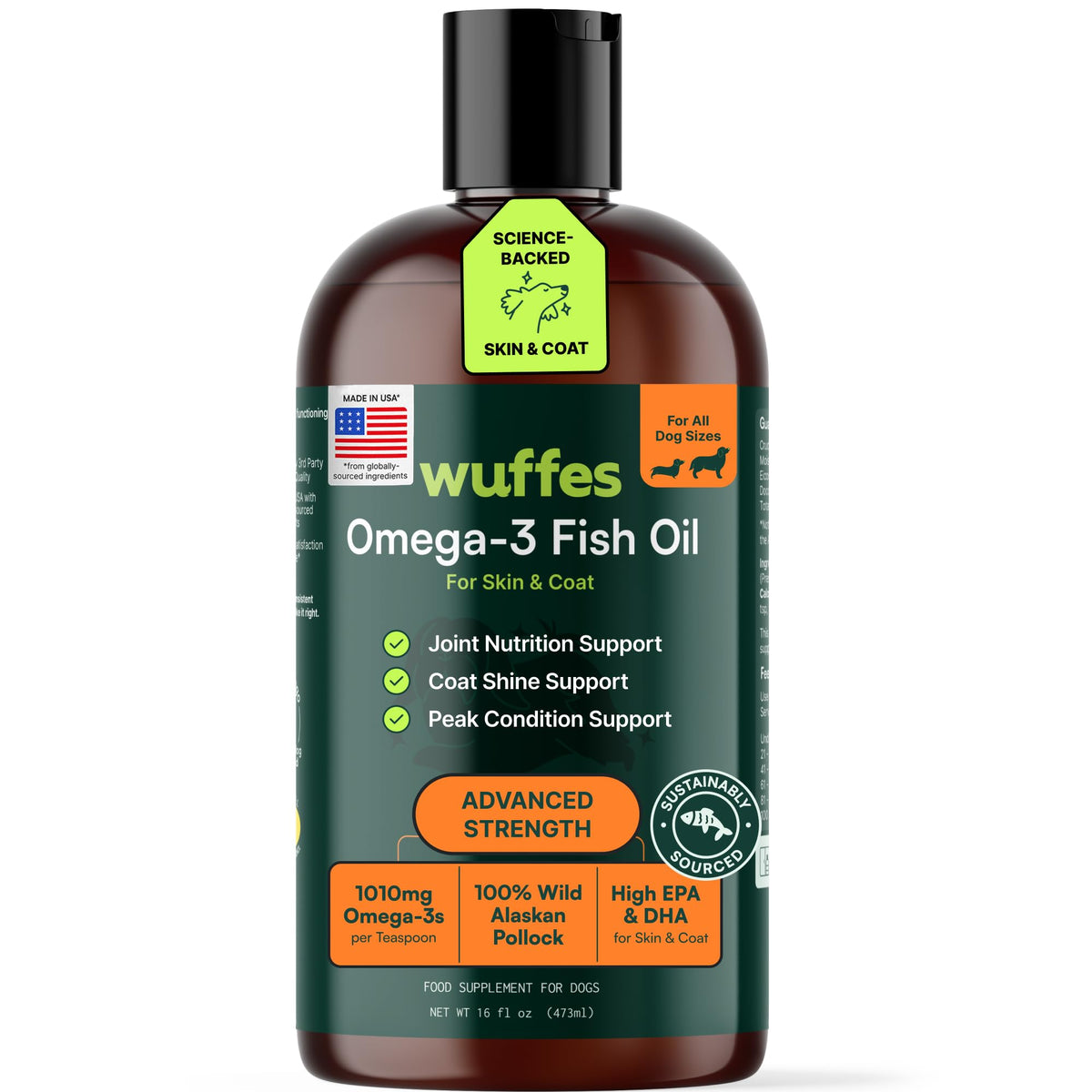 Omega-3 Fish Oil for Dogs, 16 oz Wild Alaskan Pollock Oil Q448