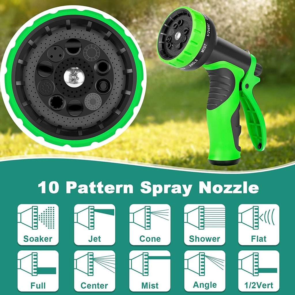 100FT Garden Hose with 10-Pattern Nozzle M4312