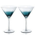 Blue Crackle Martini Glasses T157