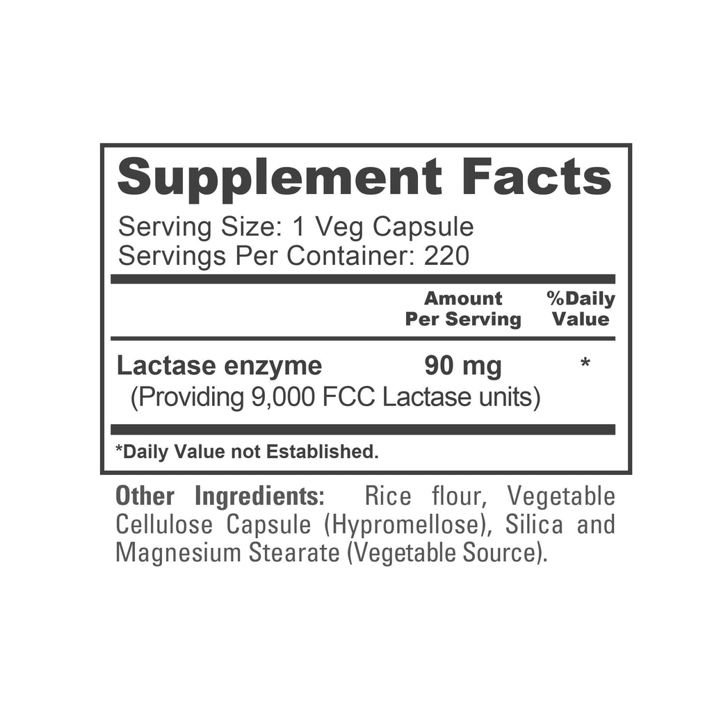 Vegan Lactase Enzyme 220 Veg Capsules P838