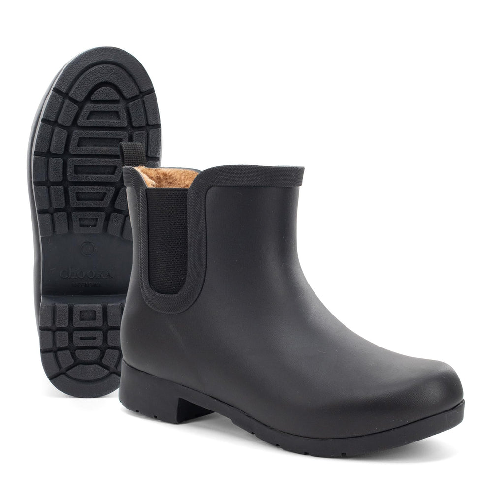Waterproof Faux Fur Chelsea Rain Boot D18742