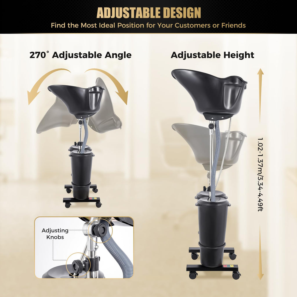 Portable Height Angle Adjustable Shampoo Bowl with Electric Pump B216