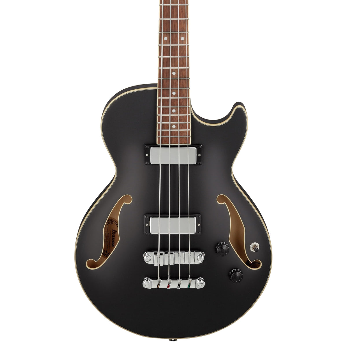 Black Flat Semi-hollow Bass Guitar H280