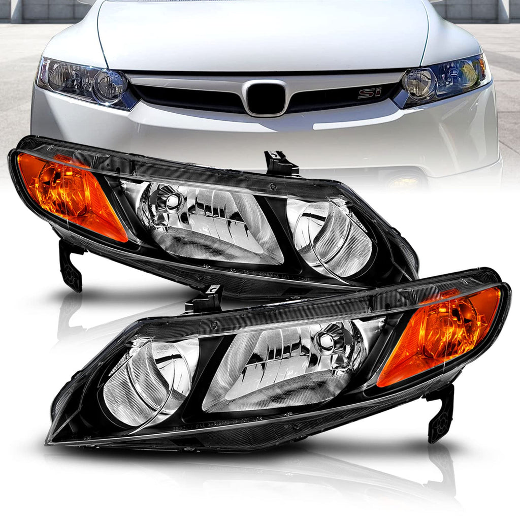 Black Replacement Halogen Headlights Set Z533277