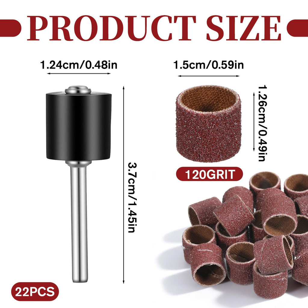 22Pcs Dog Nail Grinder Sanding Bands and Drums Replacement Kit K8095