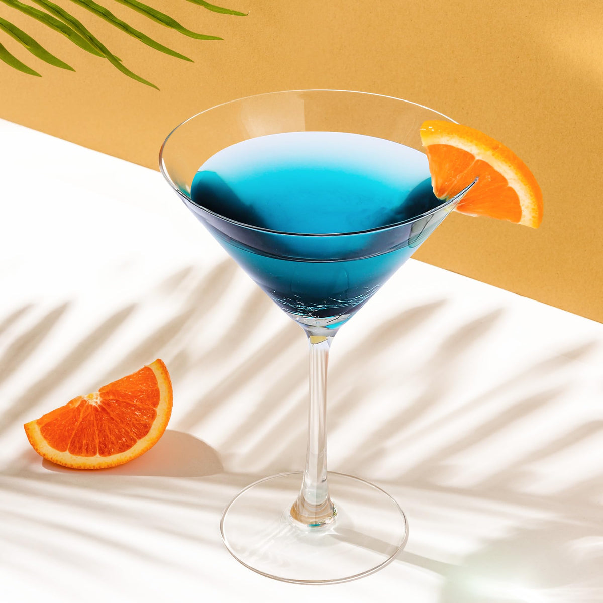 Blue Crackle Martini Glasses T157