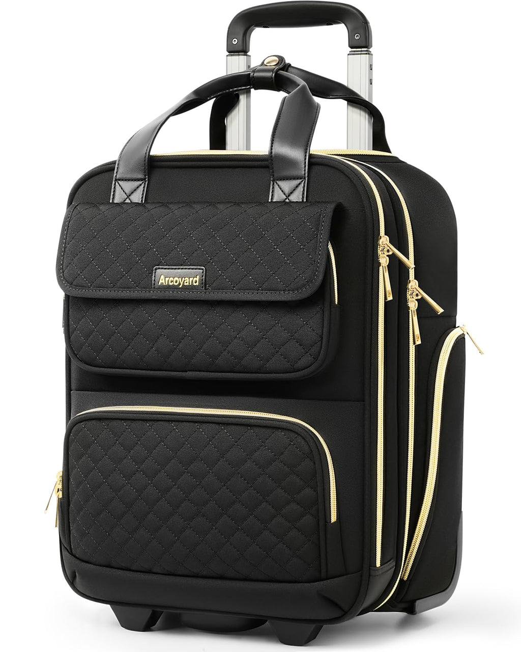 Black 16-Inch Underseat Carry On Luggage with Wheels D976