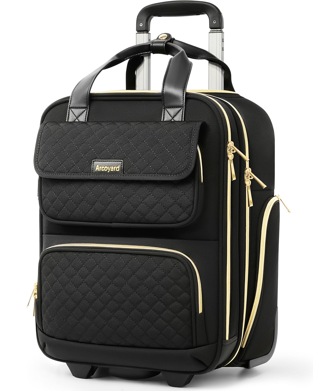 Black 16-Inch Underseat Carry On Luggage with Wheels D976