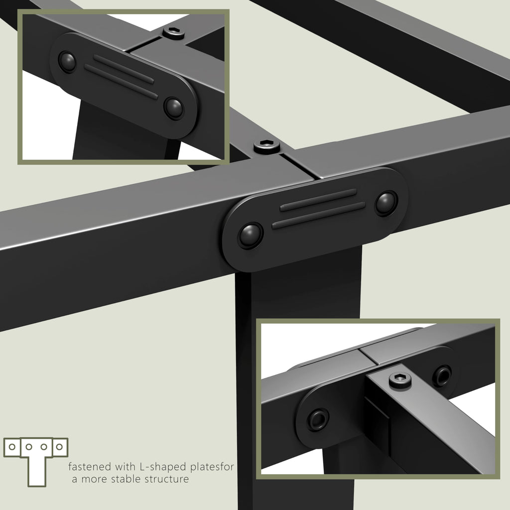 Black Twin Size Metal Bed Frame with Storage Space N1584