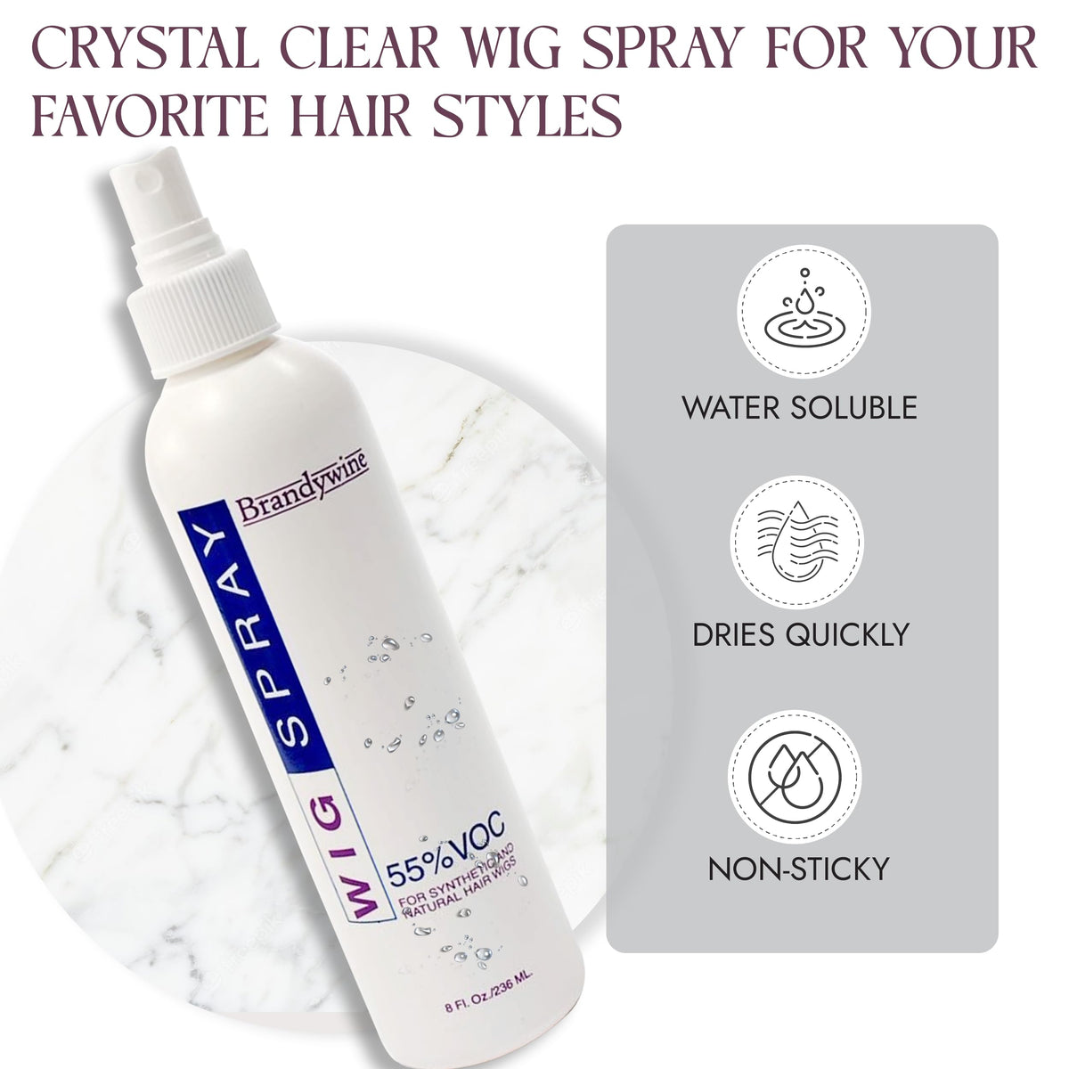 Wig Spray for Synthetic & Natural Hair Wigs H365