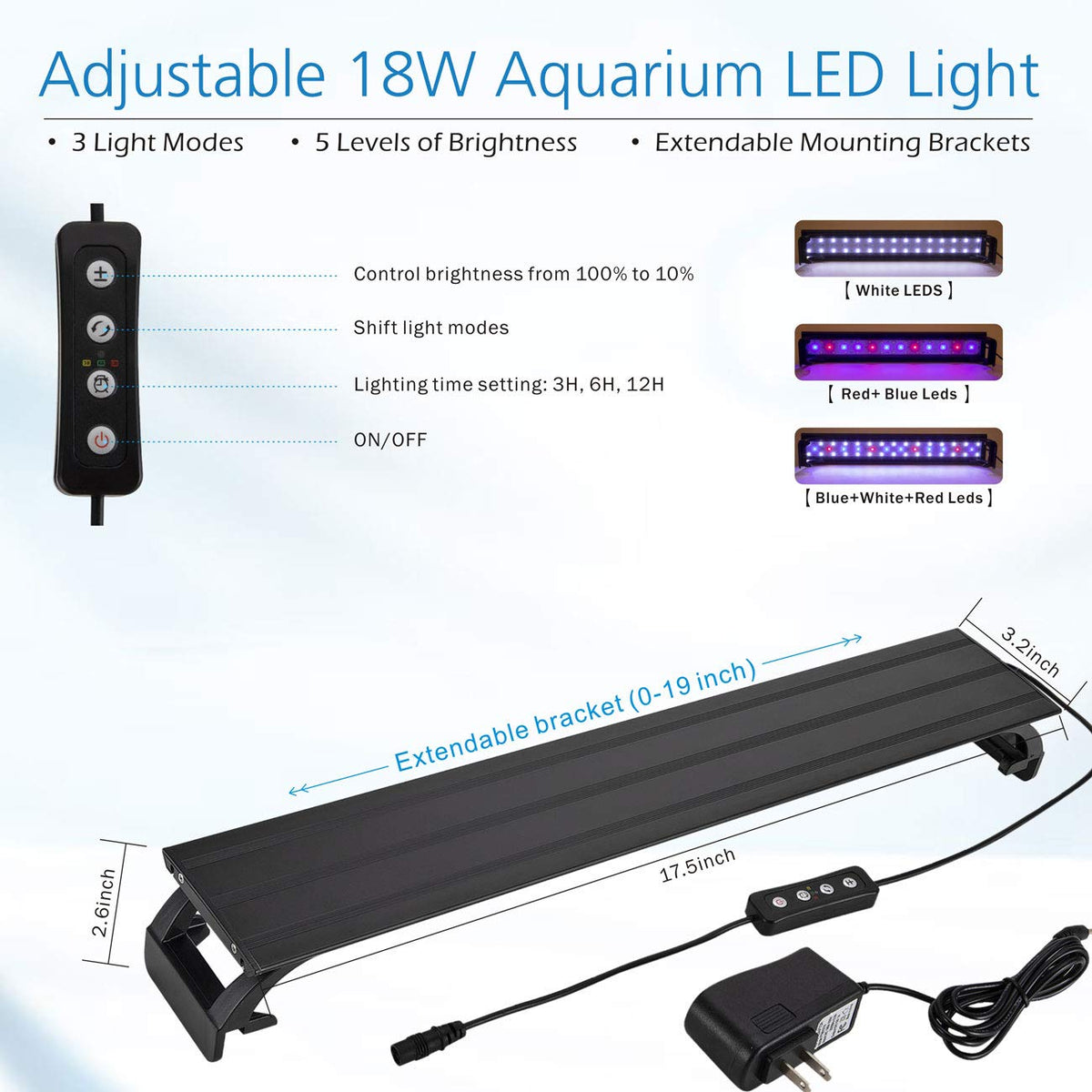 8 Gallon LED Glass Aquarium Kit with 3D Rockery Background D365859