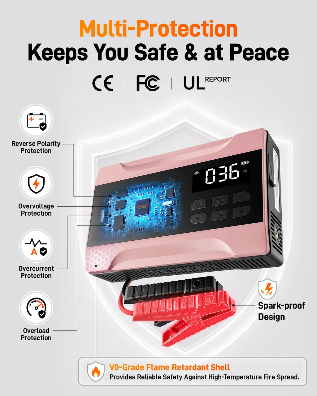 2000A Jump Starter with Air Compressor E95496