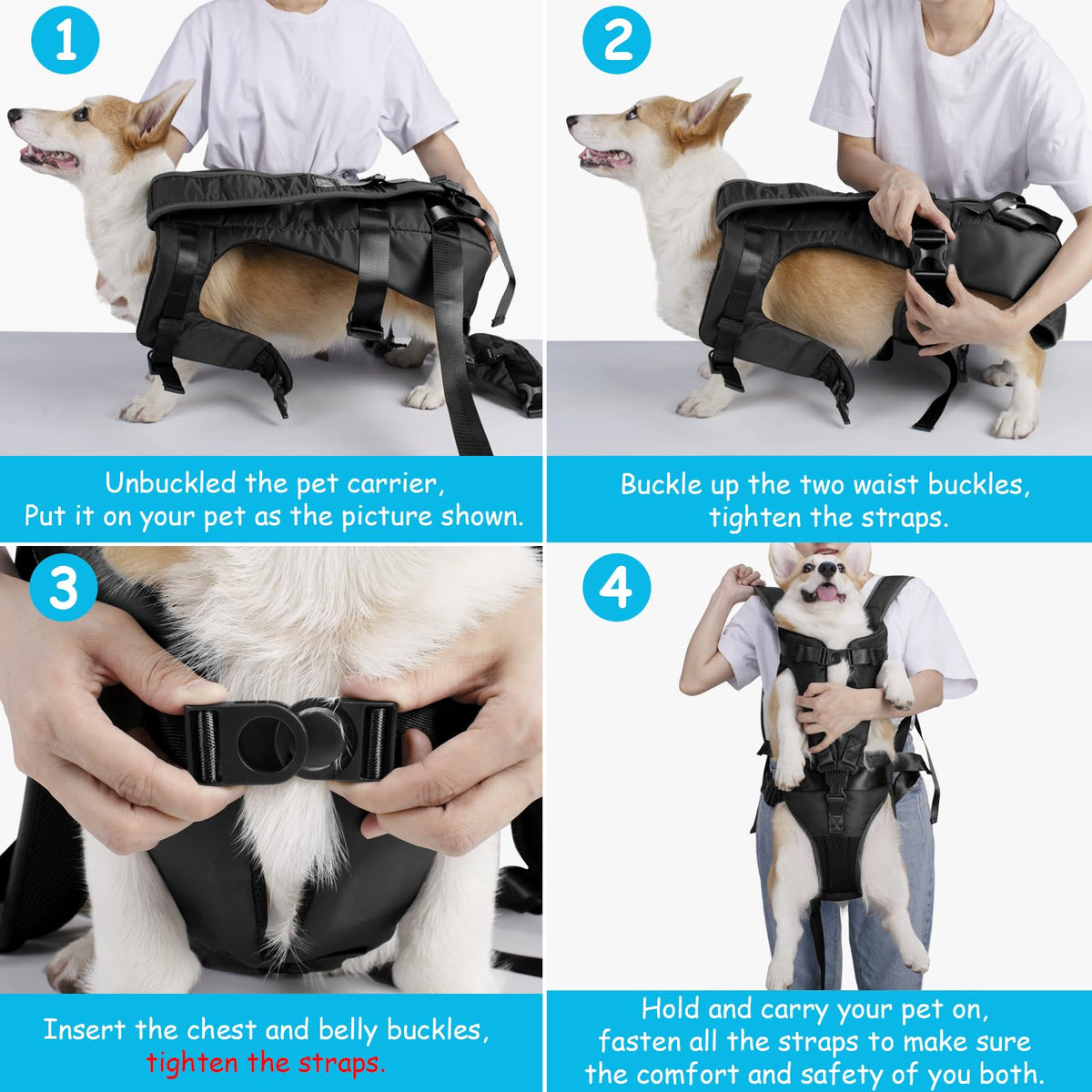 Adjustable Legs Out Dog Carrier Backpack X416183
