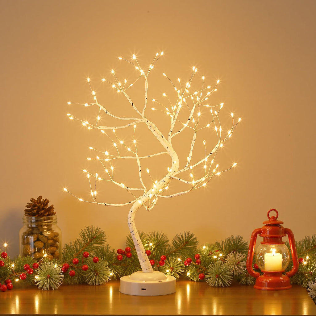 Warm White 108 LED Artificial Birch Tree Lights M19673