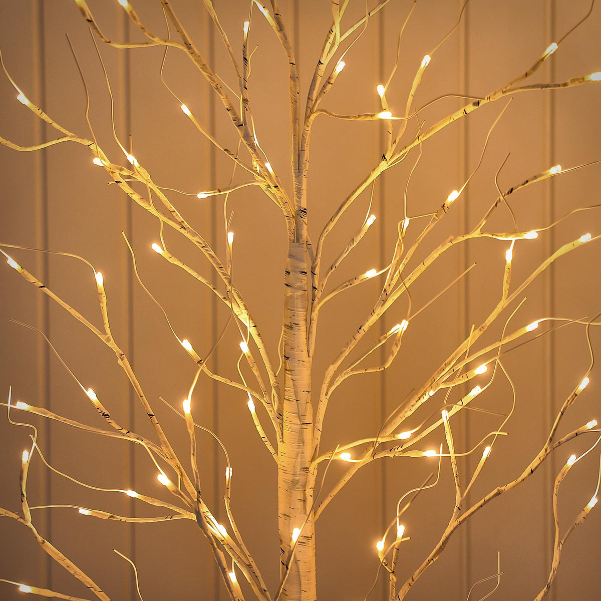 White Birch Tree with Lights Set of 3 Christmas Decorations with Warm White Lights S98570