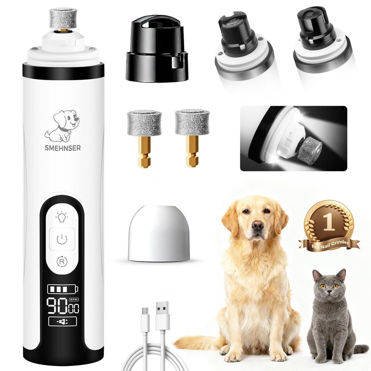 Silent Cordless Dog Nail Grinder P57553