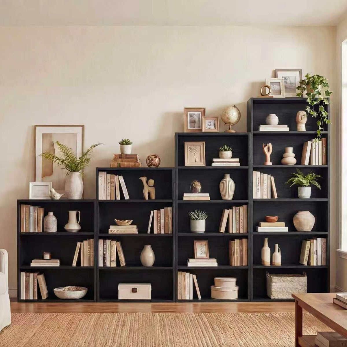 Black 6 Tier Adjustable Bookshelf A260977