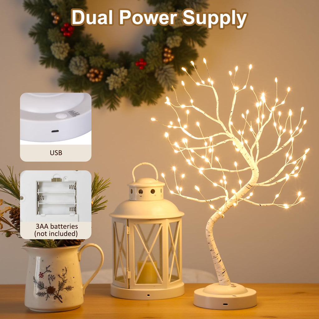 Warm White 108 LED Artificial Birch Tree Lights M19673