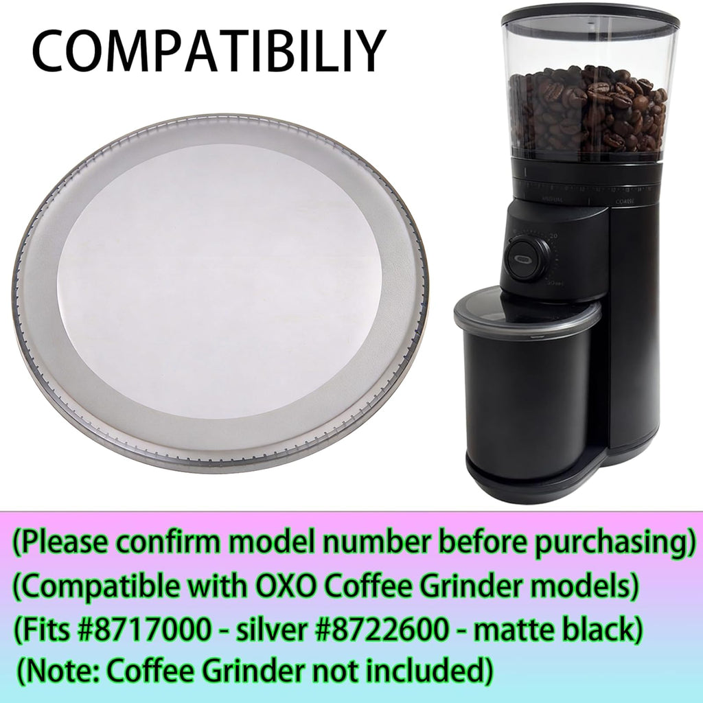 Container Lid for Conical Burr Coffee Grinder, 2 Transparent Gray B228
