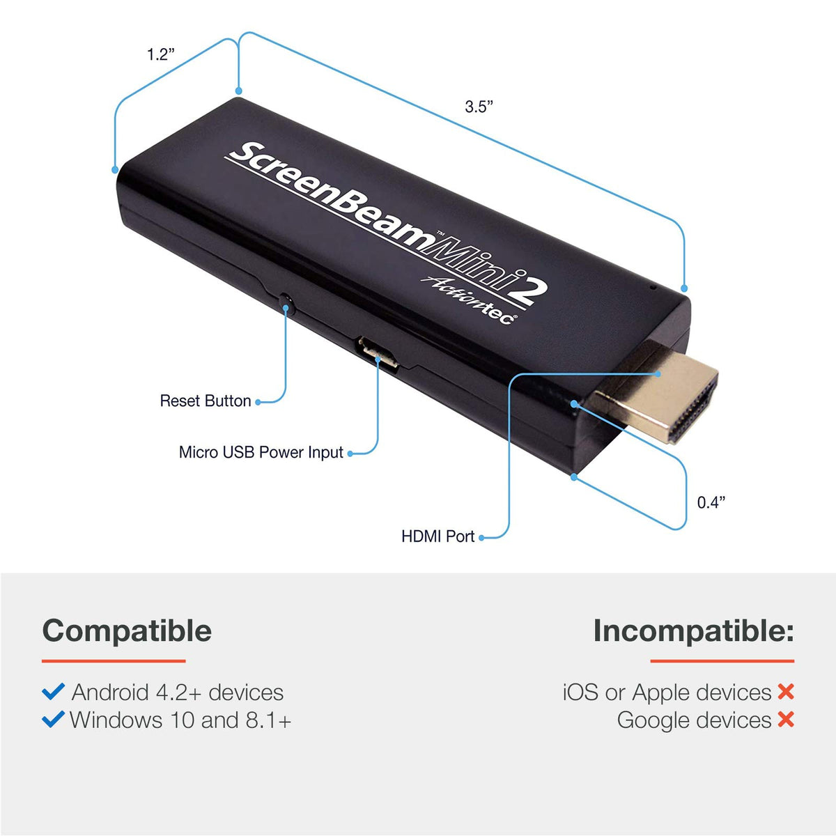 Wireless Display Adapter with Miracast, HDMI Connector B17585