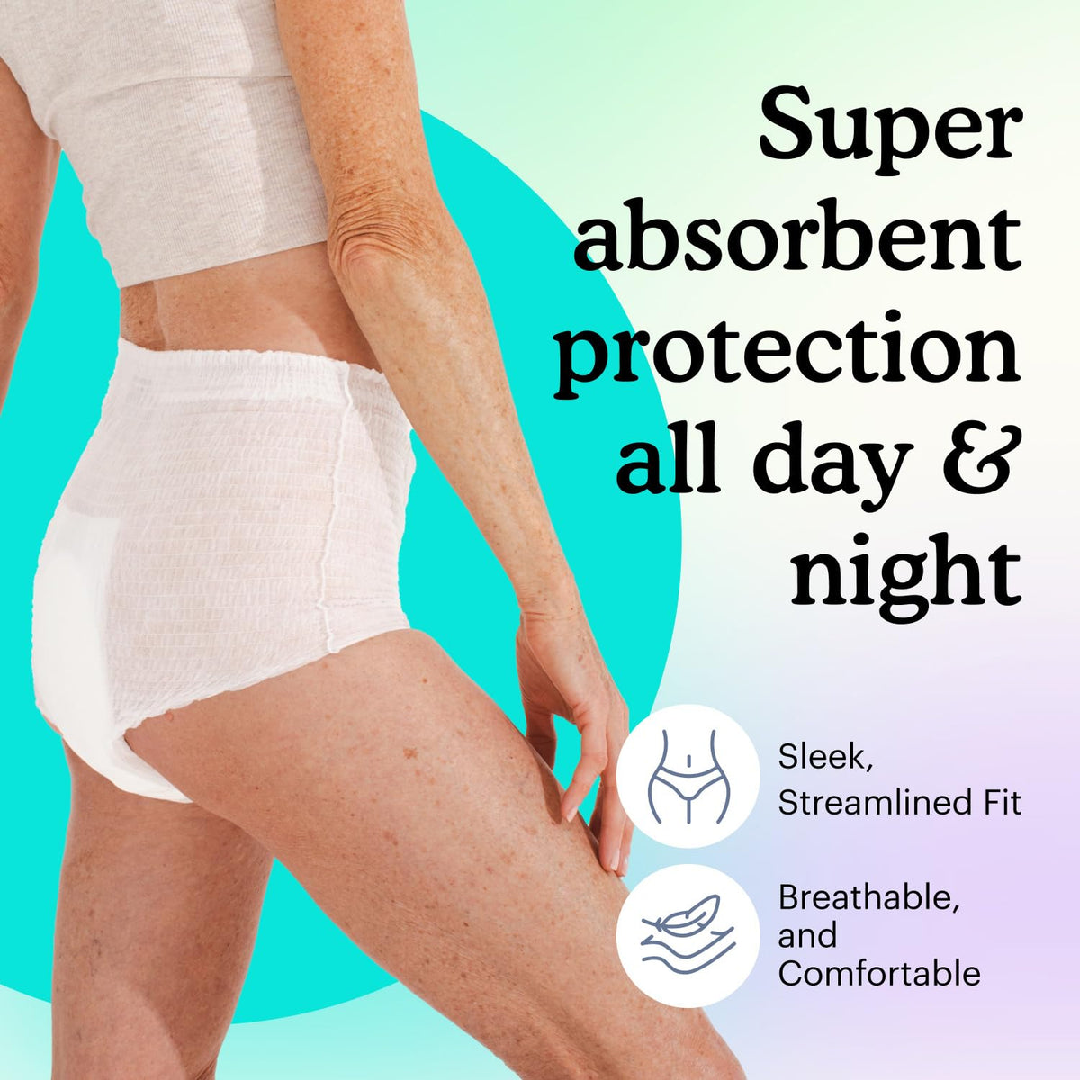 Adult Incontinence Underwear for Sensitive Skin, White Large, 56 Count R61171