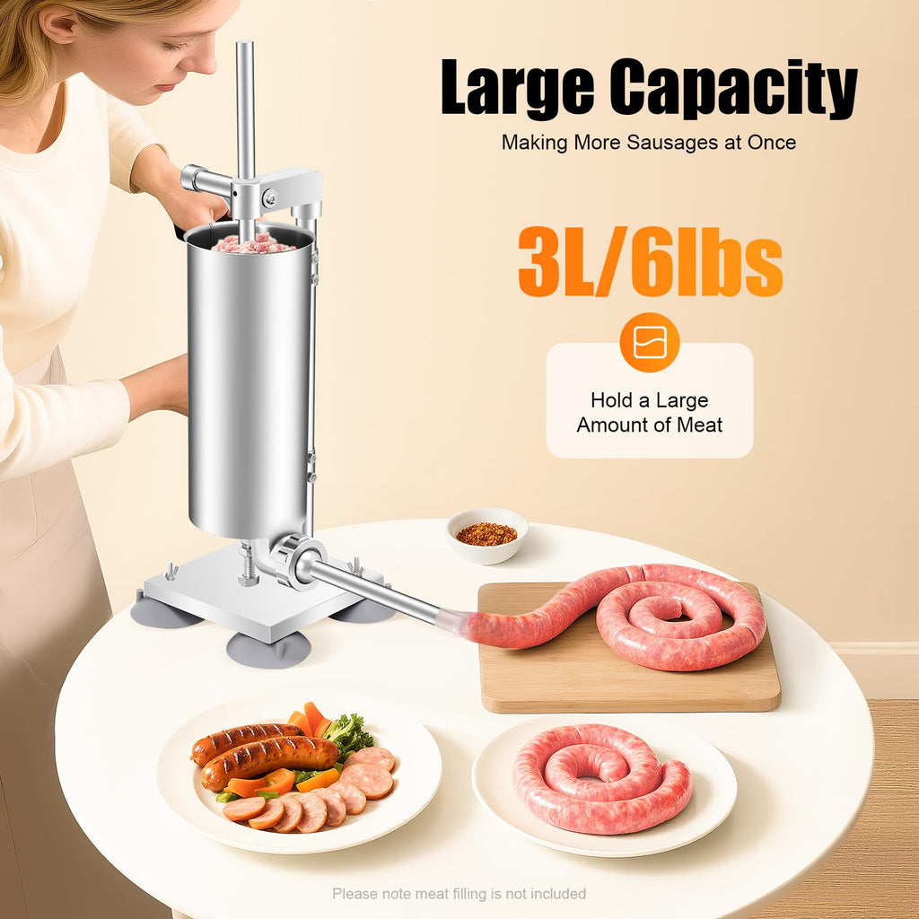 Manual Sausage Stuffer with 15 Stuffing Tubes P756711