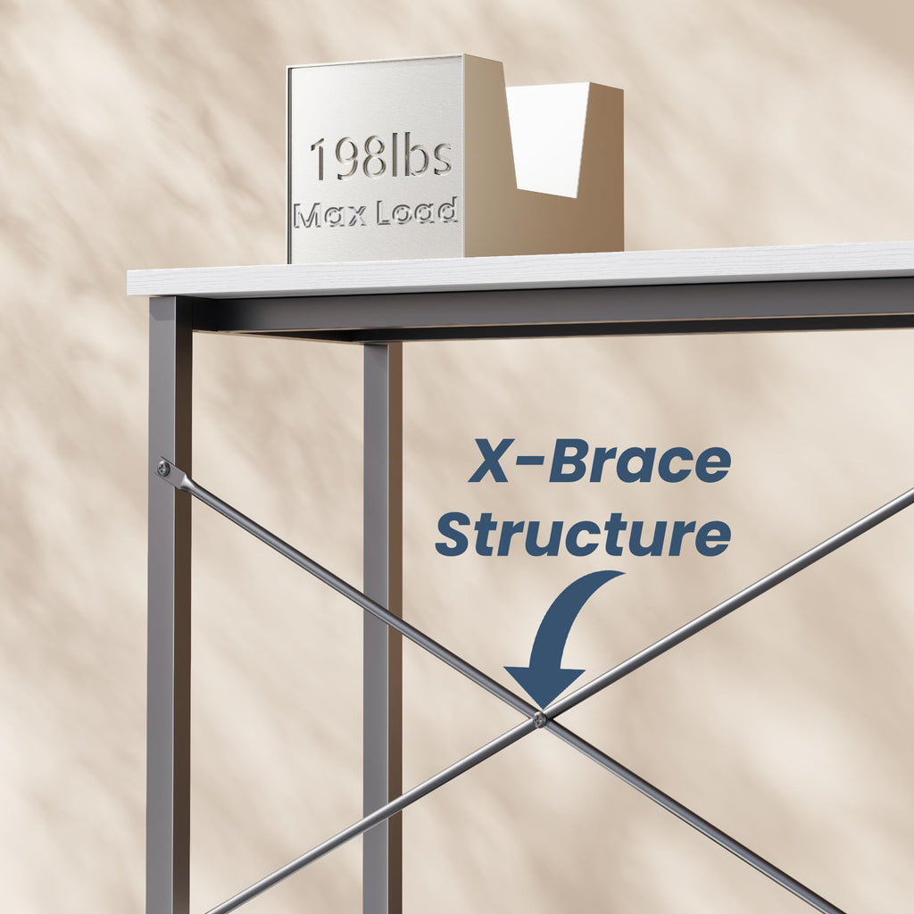 50-Inch Reversible L Shaped Desk with CPU Shelf D49882