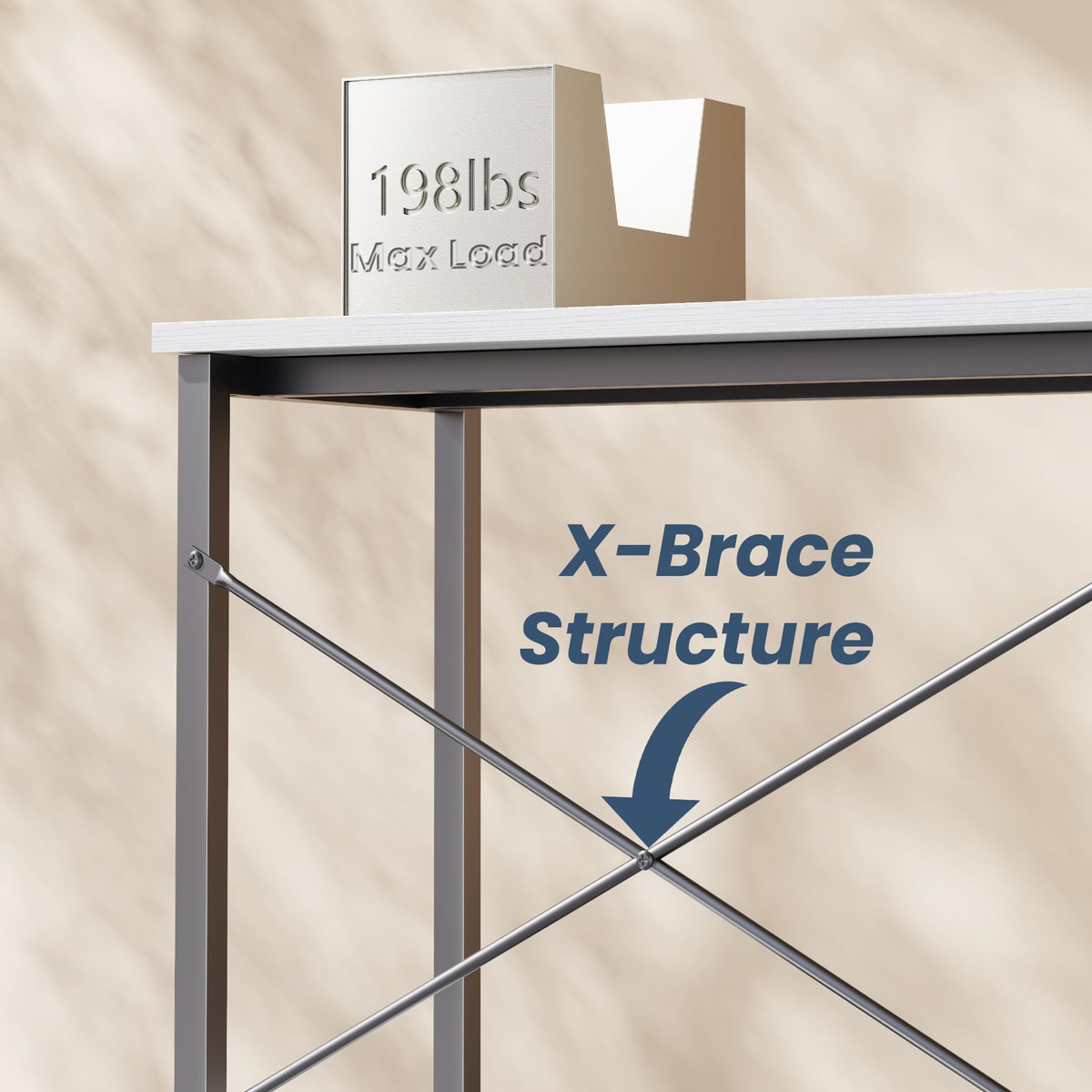 50-Inch Reversible L Shaped Desk with CPU Shelf D49882