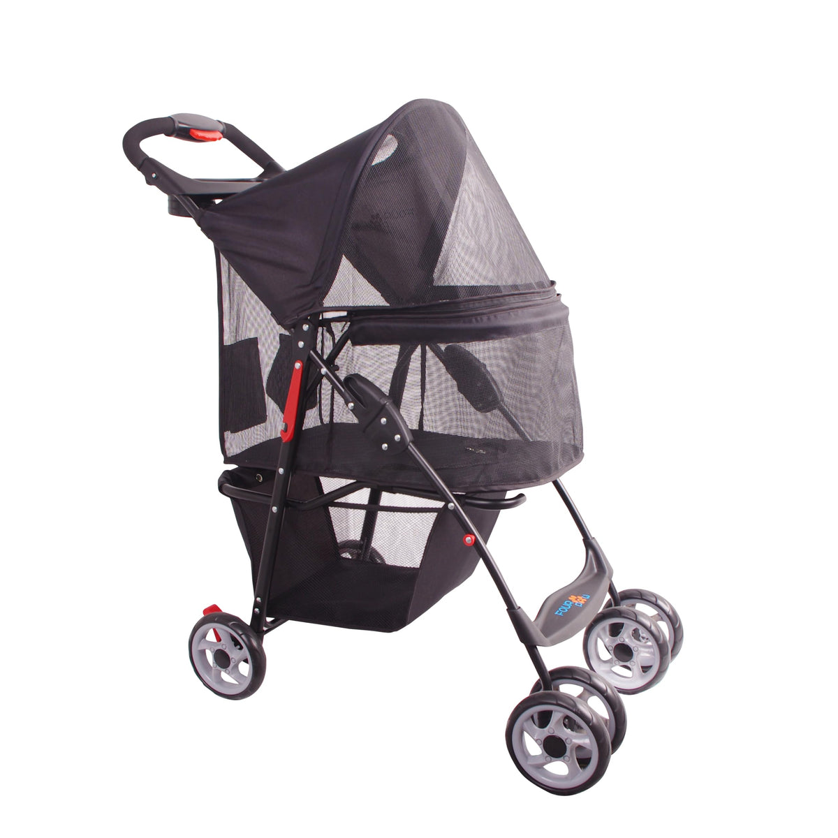 4 Wheels Pet Stroller with Storage Basket U793