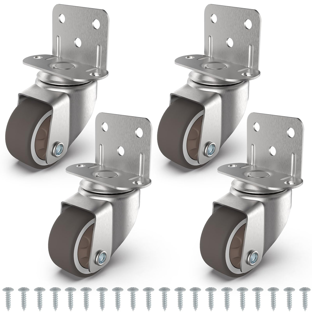1" Swivel Plate Casters, 4 Pcs Q642