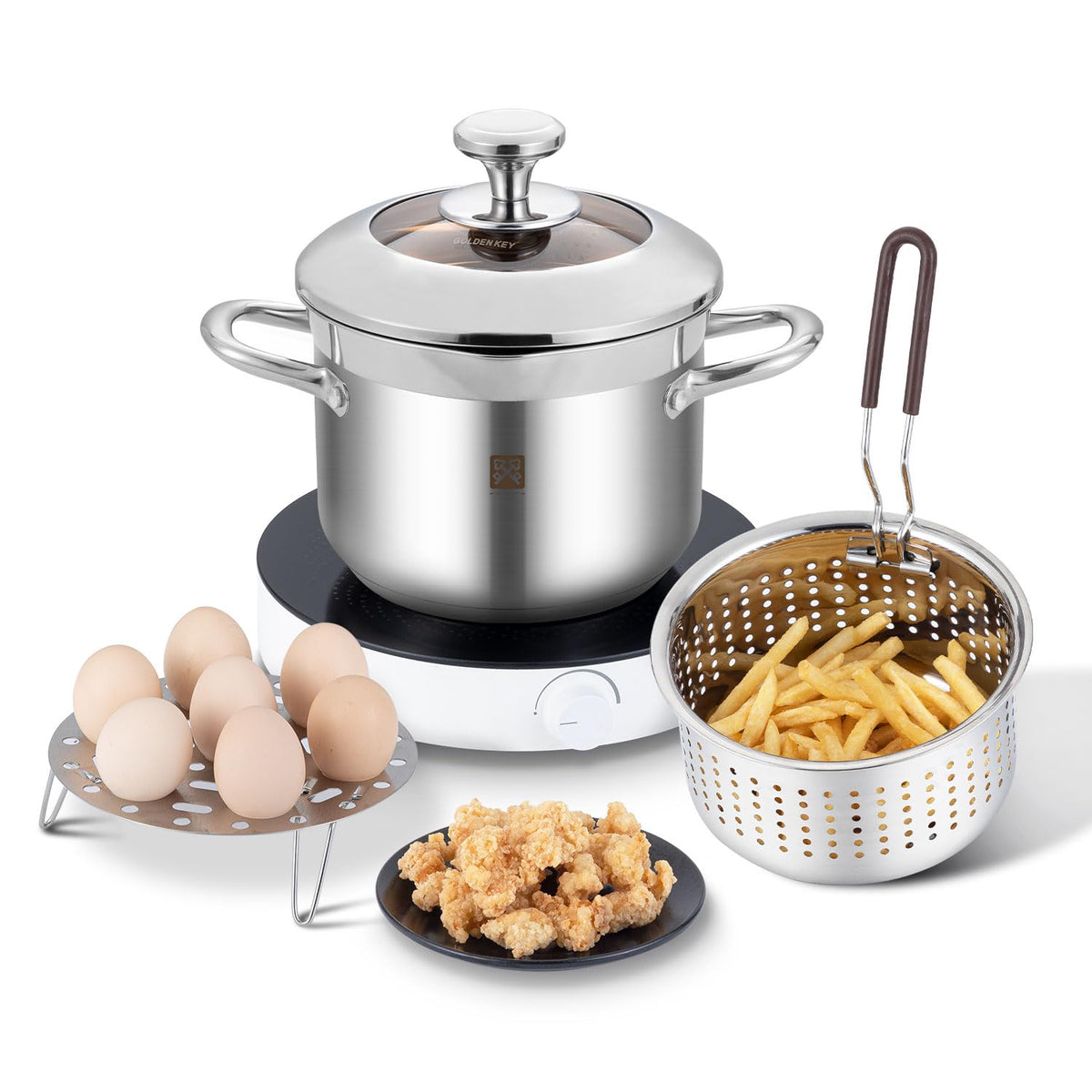 4.0L Deep Fryer Pot with Basket and Lid E330088