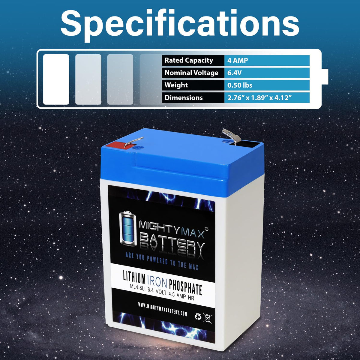 6V 4.5AH Lithium Replacement Battery K469