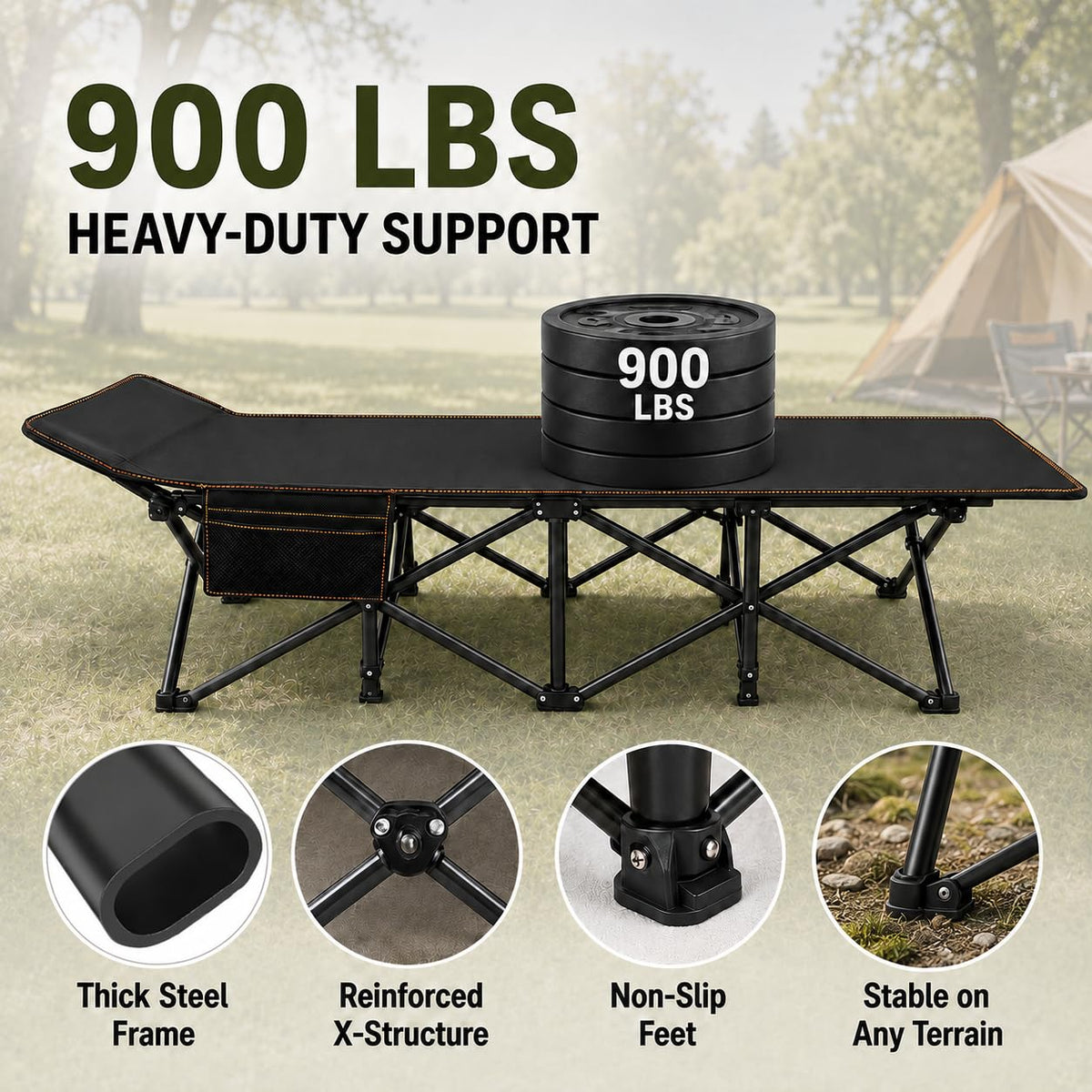 32'' XXL Oversized Camping Cot H4374