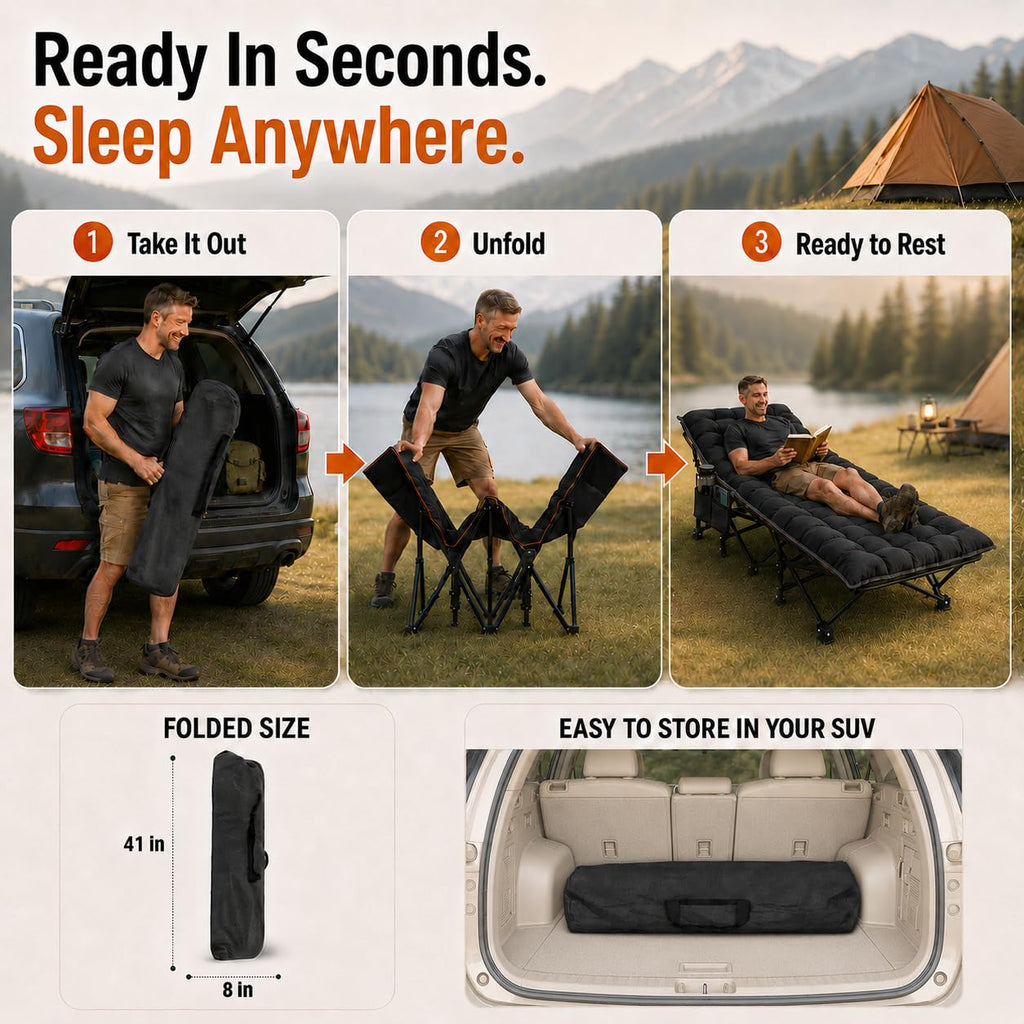 32'' XXL Oversized Camping Cot H4374