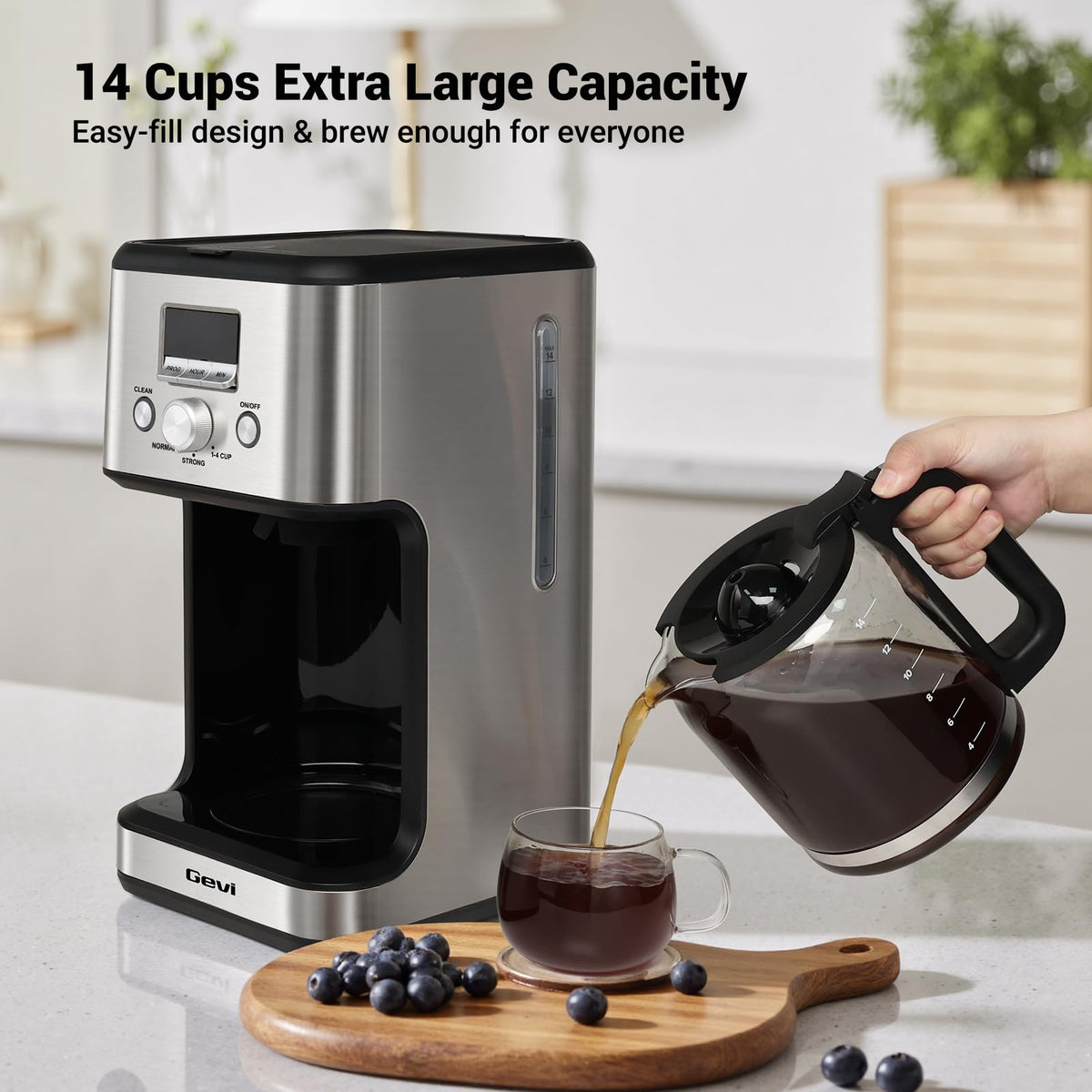 14 Cup Programmable Drip Coffee Maker with Glass Carafe X99620