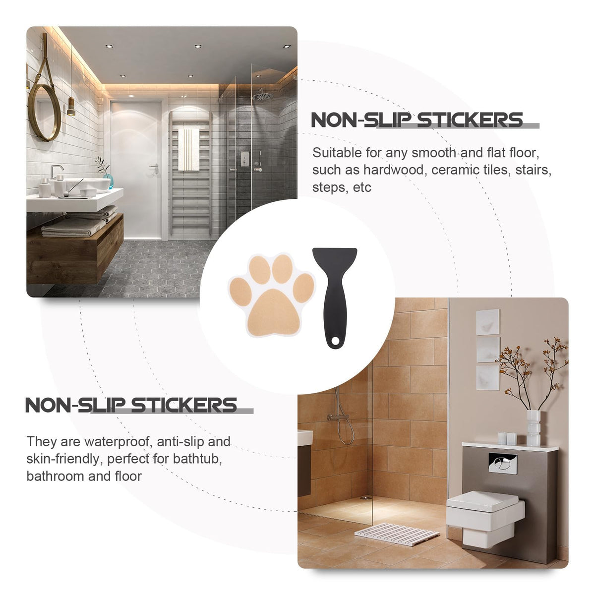 Dog Paw Bathtub Stickers PEVA Anti Slip Decal H565428